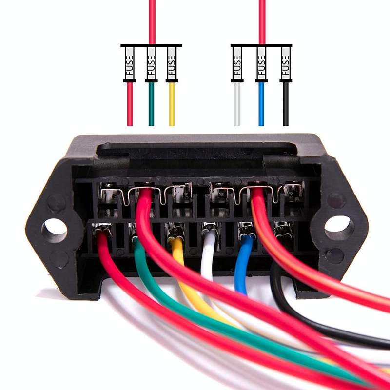 6 Ways 2 In 6 Out Fuse Box Fuse Panel Holder with Fuse