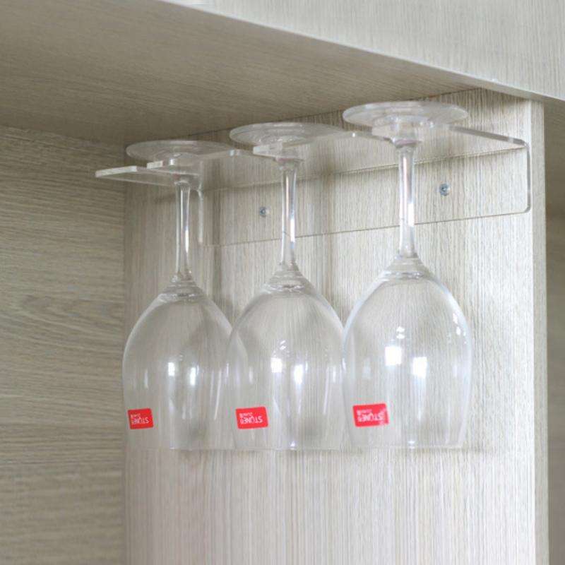 Household Red Wine Goblet Acrylic Upside Down Cup Holder(Three Cups)