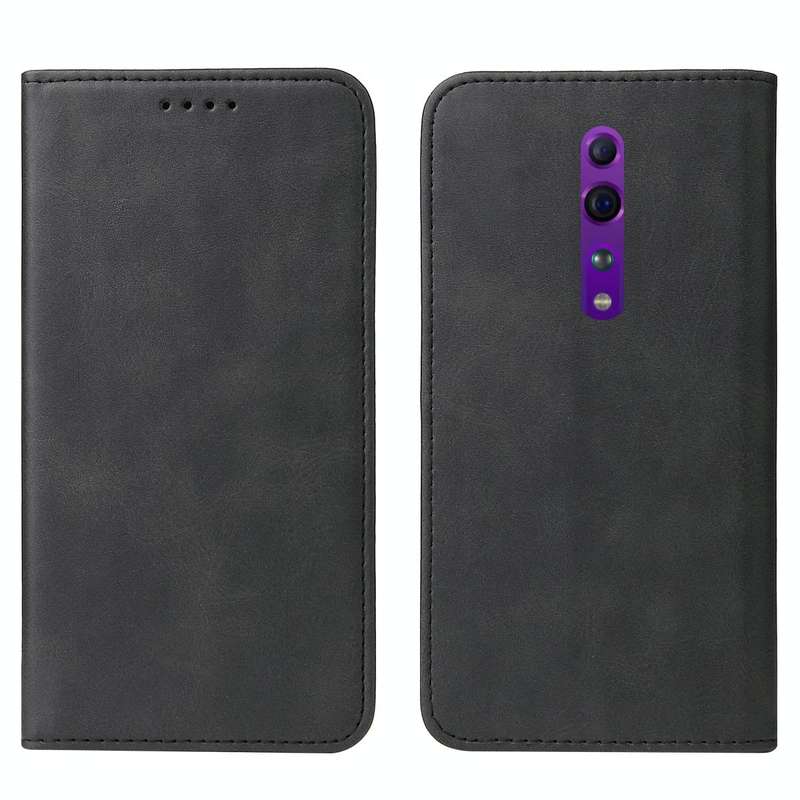 For OPPO Reno Z Magnetic Closure Leather Phone Case(Black)
