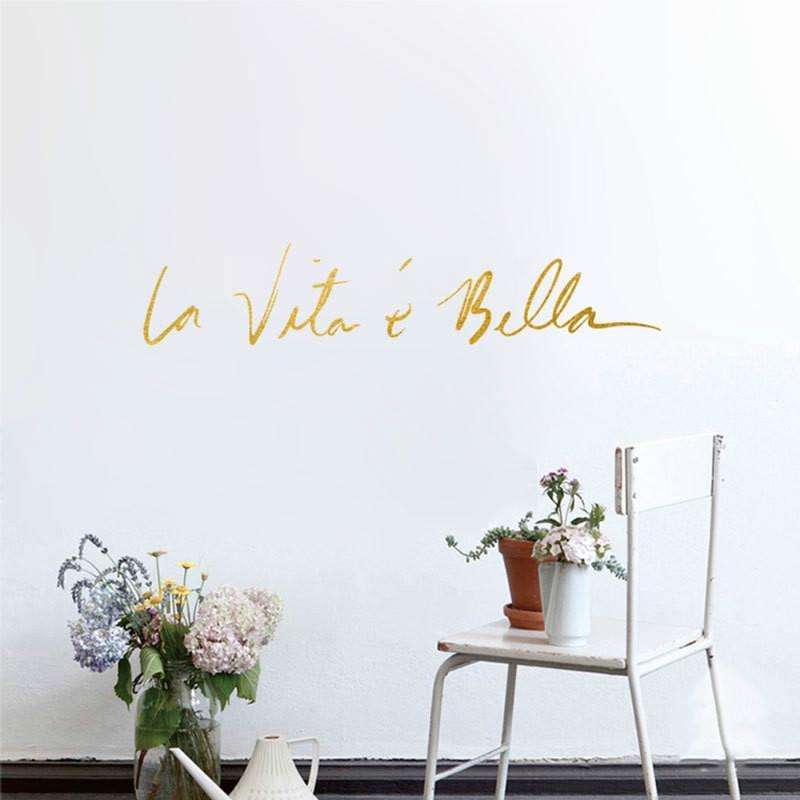 Italian Beautiful Life Decorative Wall Stickers, Size:40x8cm(Gold)