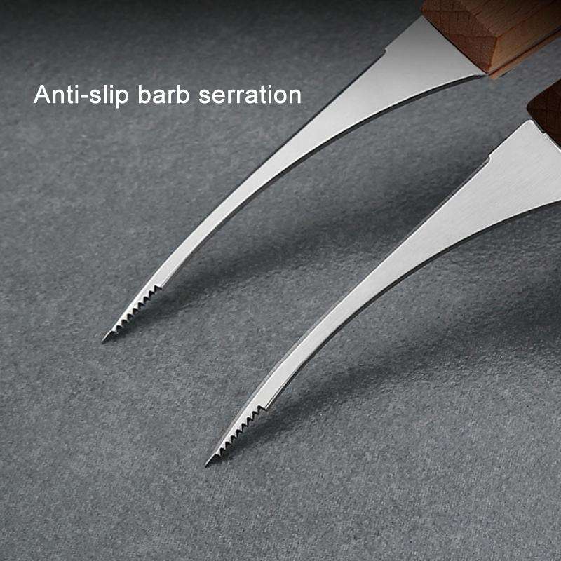 Stainless Steel Wooden Handle Shrimp Line Back Cutter