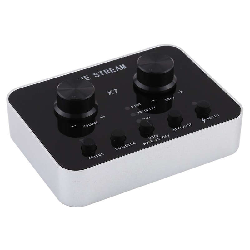 X7 Live Broadcast Audio USB Headset Microphone Webcast Entertainment Streamer Sound Card for Phon...
