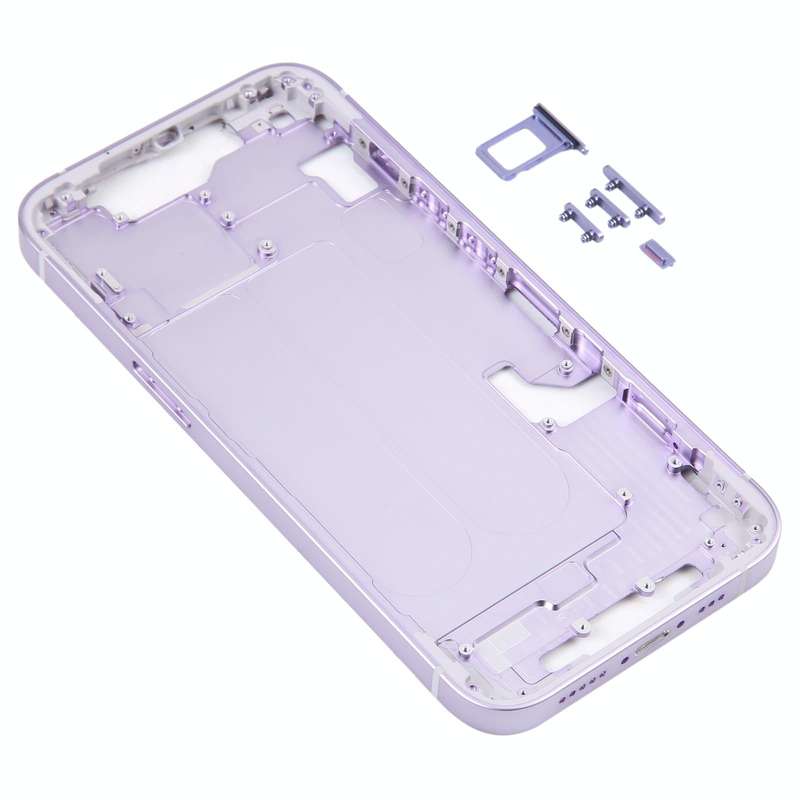 For iPhone 14 Middle Frame with Side Keys (Purple)