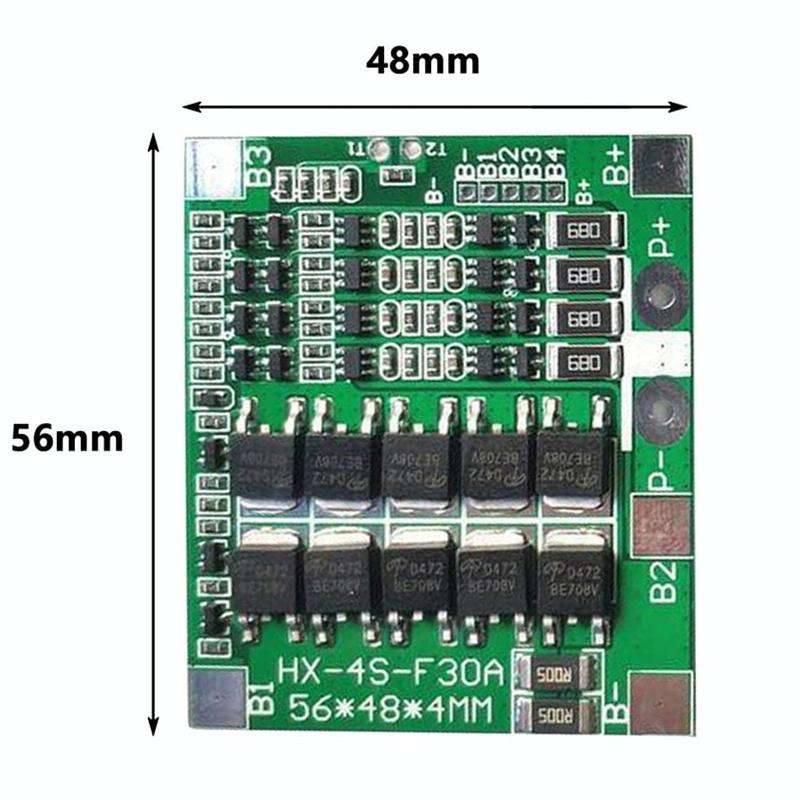 4 S 14.8V / 12.8V 30A Lithium Battery Protective Plate With Equalizer Lithium Iron Phosphate Batt...