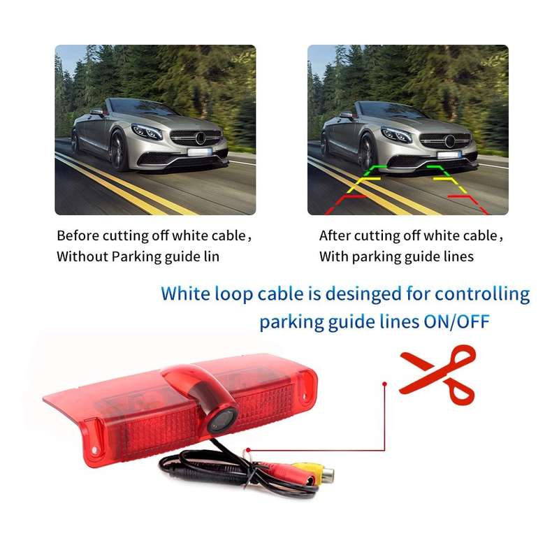 PZ478 Car Waterproof 170 Degree Brake Light View Camera + 7 inch Rearview Monitor for Chevrolet E...