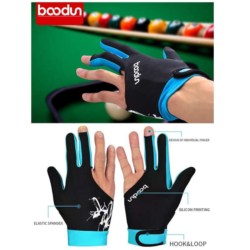 BOODUN M050912 Thin Breathable Men and Women Billiards Three Finger Single Gloves, Size:M(Dark Grey)