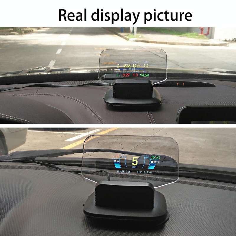 C1 OBD2 + GPS Mode Car HUD Head-up Display Compass / Speed / Water Temperature / Voltage Display ...