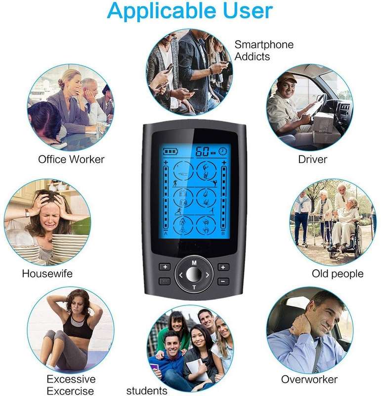 24-Mode Digital Electronic Pulse Massager Intelligent Whole Body Physical Therapy Meridian Massag...