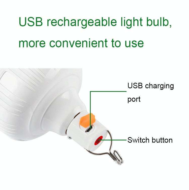 AB26 USB Charging LED Bulb Night Market Stall Lights Outdoor Camping Hanging Lamp, Power: 200W (O...