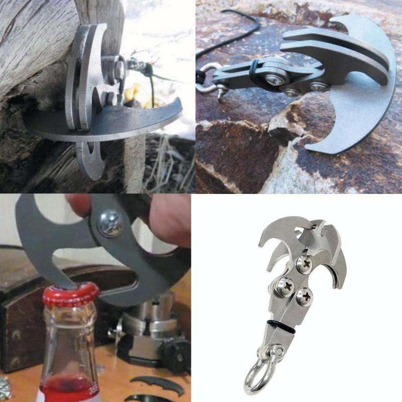 T-type Outdoor Rock Climbing Multi-function Stainless Steel Gravity Grapple, Size: 8.5 x 4.5cm