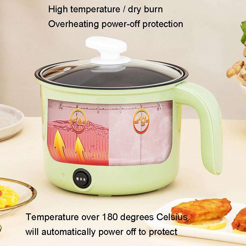 18cm Fast / Slow Gear+Non-stick Pot+Stainless Steel Steaming Grid Multifunctional Mini Electric C...