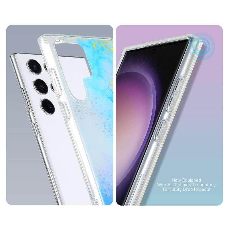 For Samsung Galaxy A54 5G Dual-side IMD Marble Phone Case(White Green)