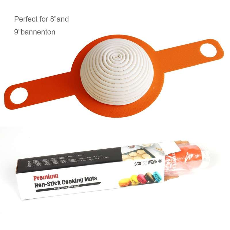 Oven Accessories Bread Dough Transfer Baking Mat Long Handle Extraction Mat(Orange)