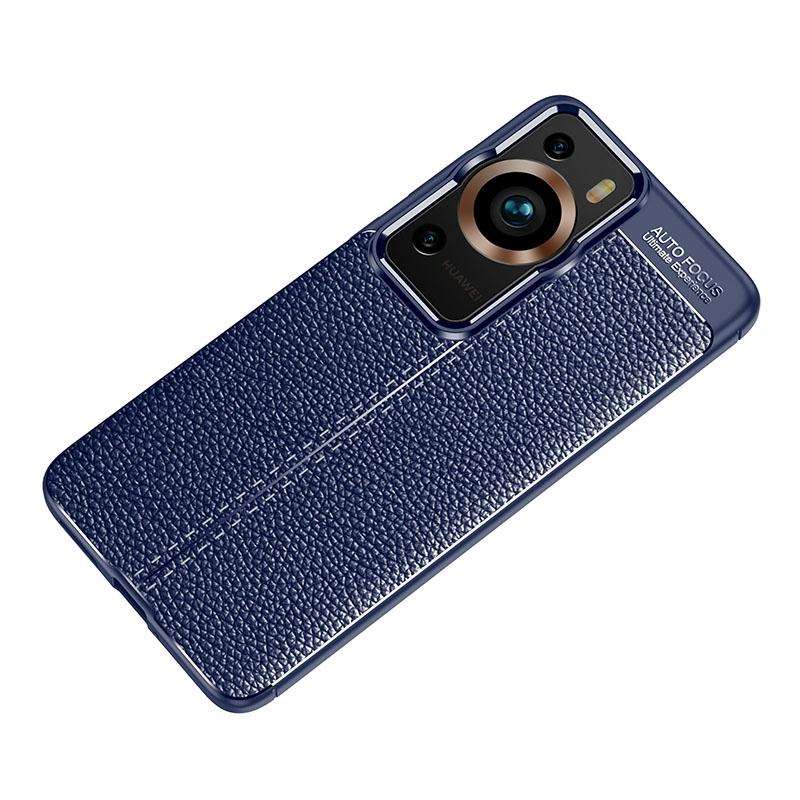 For Huawei P60 Pro Litchi Texture Shockproof TPU Phone Case(Blue)
