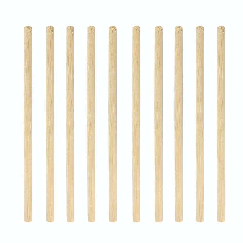 10 PCS Juice Coffee Pearl Milk Tea Natural Degradable Bamboo Straw, Style: 20cm Flat