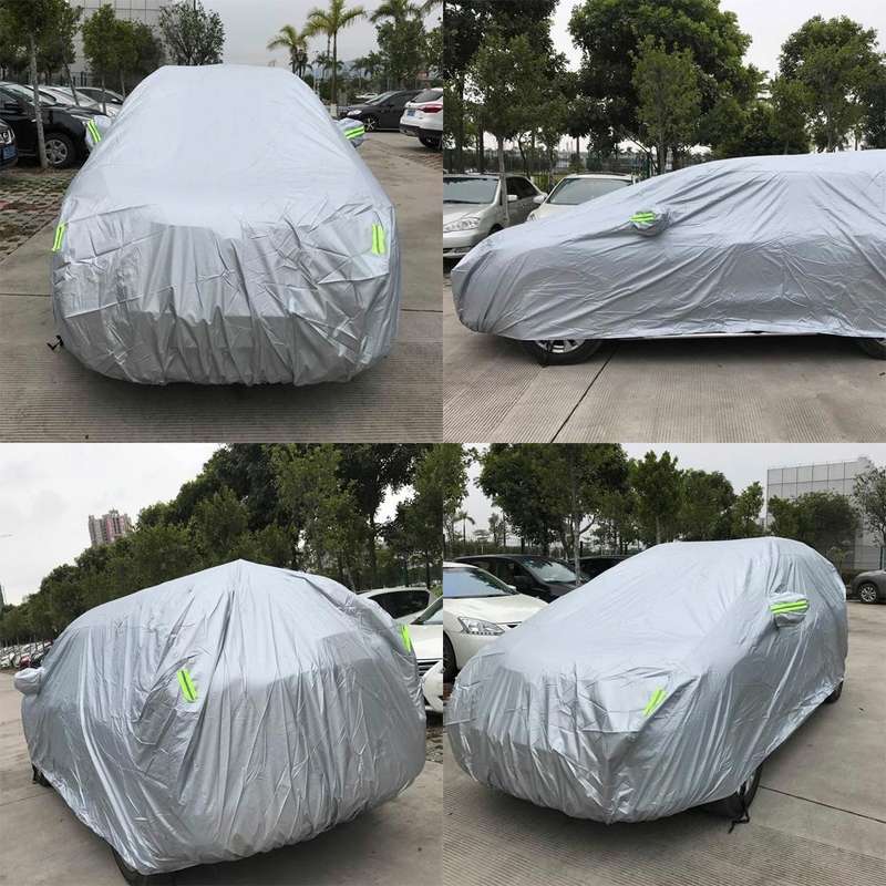 PEVA Anti-Dust Waterproof Sunproof SUV Car Cover with Warning Strips, Fits Cars up to 5.1m(199 in...