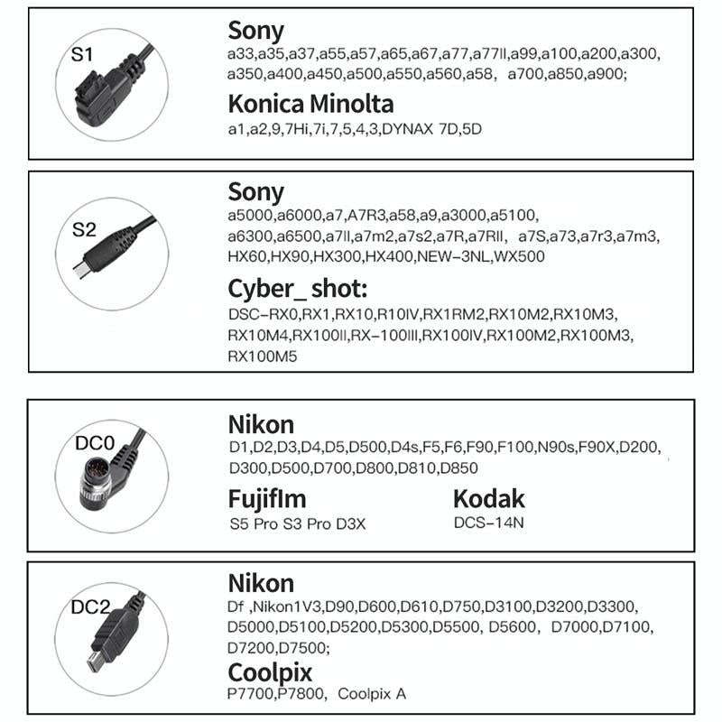 For Nikon DC0 Pixel P001 SLR Camera Shutter Connection Line