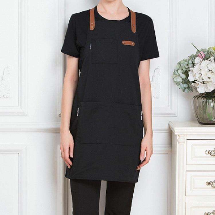 Milk Tea Coffee Fondue Restaurant Canvas Apron(Black)