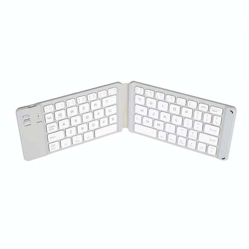 K018 USB Charging Foldable 67 Keys Bluetooth Wireless Keyboard (Silver)