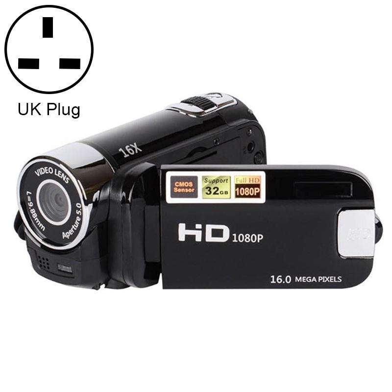 16X Digital Zoom HD 16 Million Pixel Home Travel DV Camera, UK Plug (Black)