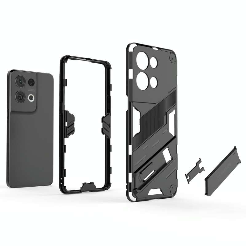 For OPPO Reno8 Pro Punk Armor 2 in 1 PC + TPU Shockproof Phone Case with Invisible Holder(Orange)