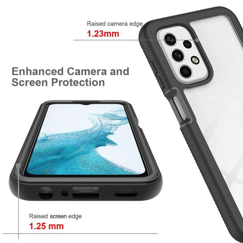 For Samsung Galaxy A23 4G Starry Sky Solid Color Series Shockproof PC + TPU Phone Case(Purple)
