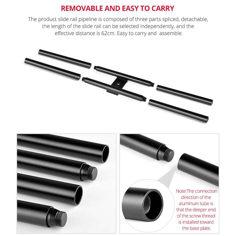YELANGU YLG0119A 60cm Splicing Slide Rail Track + Trolley Rail Buckle for SLR Cameras / Video Cam...