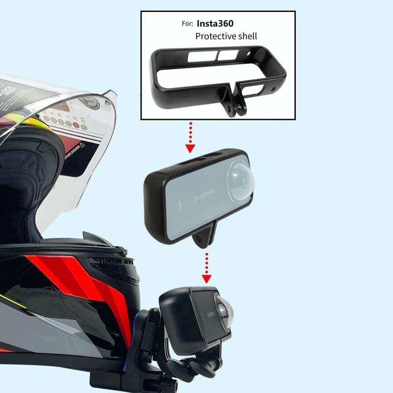 Motorcycle Helmet Chin Clamp Mount for GoPro Hero Series DJI Osmo Action, SJCAM Cameras, Spec: Set 2