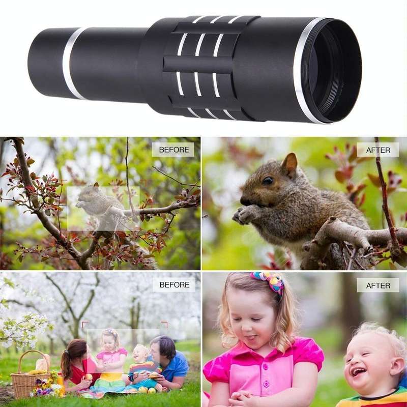 Universal 18X Magnification Lens Mobile Phone 3 in 1 Telescope + Tripod Mount + Mobile Phone Clip...
