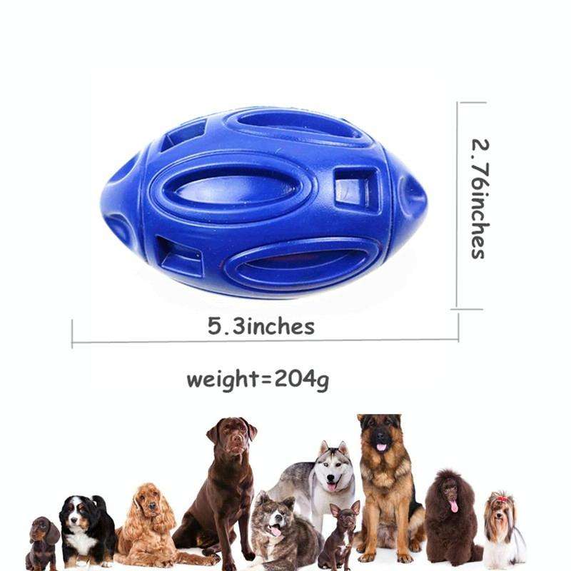 Pet Toy Rugby Rubber Wear-Resistant Bite Ball Toy(Sky Blue)