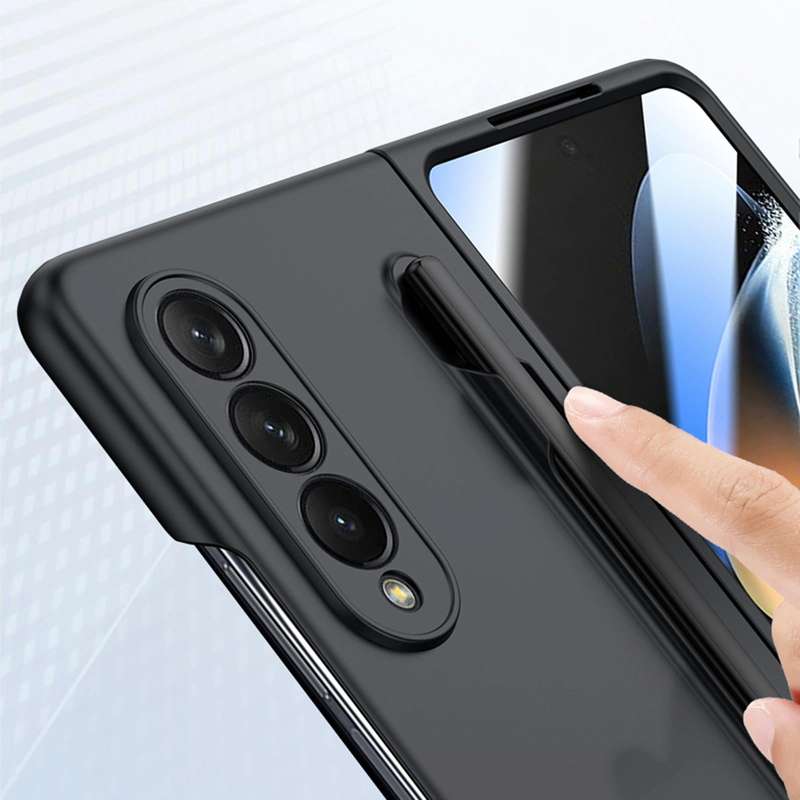 For Samsung Galaxy Z Fold4 5G Integrated Skin Feel PC Phone Case with Pen / Pen Box(Black)