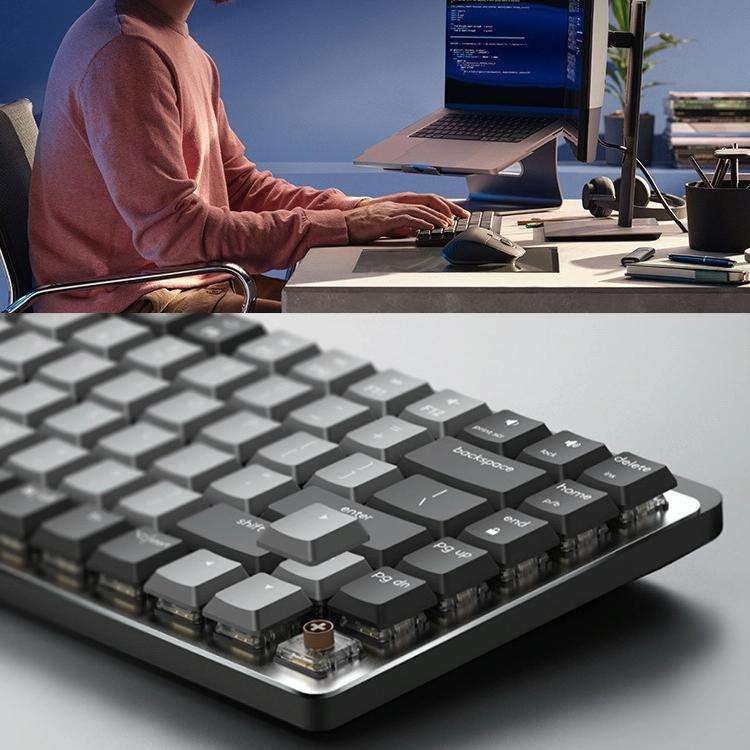 Logitech MX Mechanical Wireless Bluetooth Dual Mode Keyboard with Logi Bolt USB Receiver(Green Axis)