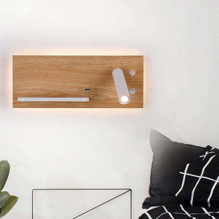 Left Wireless Wall Lamp USB 5V Charger Wall Lights Hotel Headboard Reading Lighting Spot Luminair...