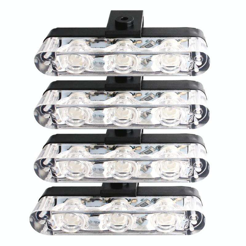 4 in 1 Car 12LEDs Grille Flash Lights Warning Lights with Wireless Remote Control, Color:Red Blue