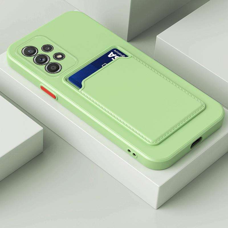 For Samsung Galaxy A23 4G / 5G Skin Feel Card TPU Contrast Color Button Phone Case(Matcha Green)