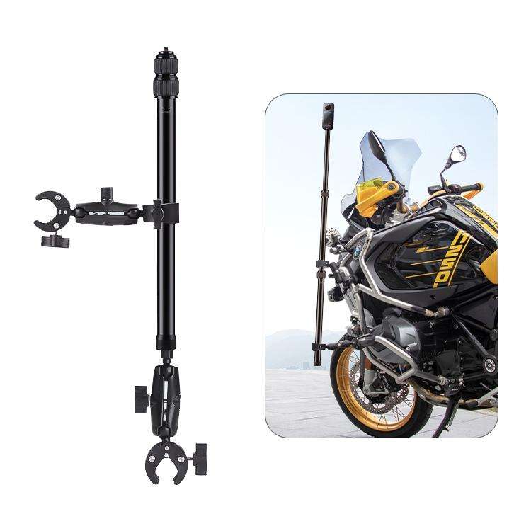 Dual-heads Crab & Single Heads Motorcycle Clamps Handlebar Fixed Mount 3-stage Telescopic Selfie ...