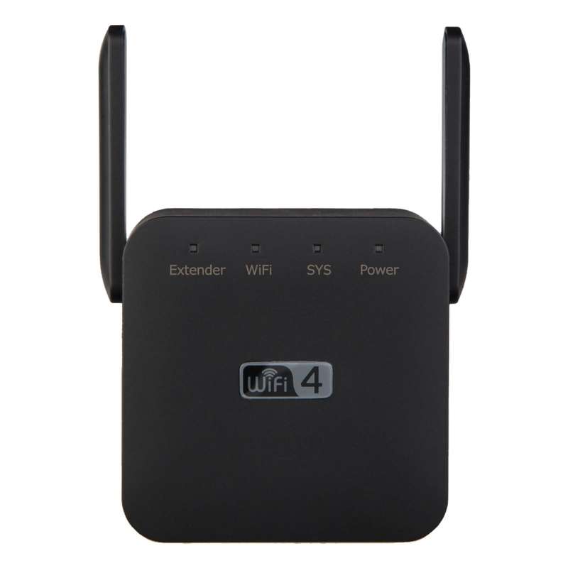 2.4G 300M Wi-Fi Amplifier Long Range WiFi Repeater Wireless Signal Booster EU Plug Black