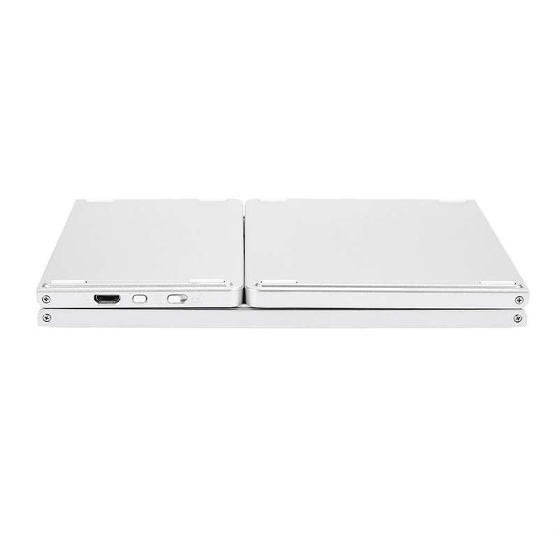 B033 Rechargeable 3-Folding 64 Keys Bluetooth Wireless Keyboard with Touchpad(Silver)