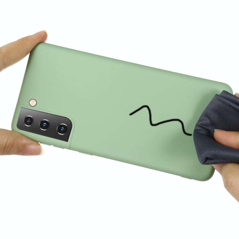 For Samsung Galaxy S21 5G Pure Color Liquid Silicone Shockproof Full Coverage Case(Green)