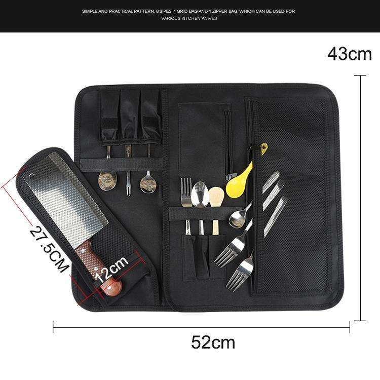 WESSLECO Chef Knife Tool Storage Bag Oxford Cloth Knife Bag(Gray)