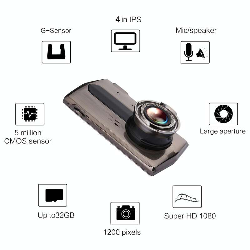 H600 4 inch Front and Rear Dual-recording HD 1080P Night Vision Driving Recorder Support Loop Rec...