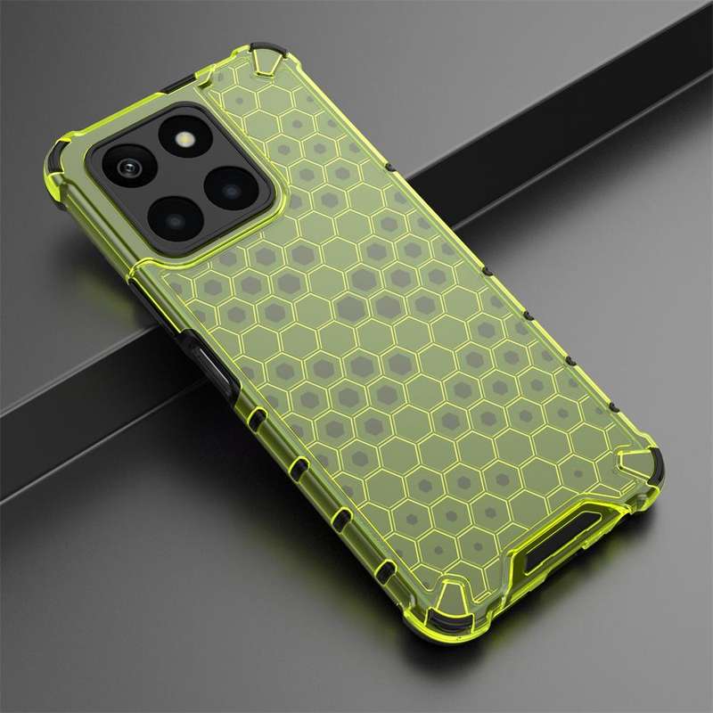 For Honor X6A 4G Shockproof Honeycomb Phone Case(Green)