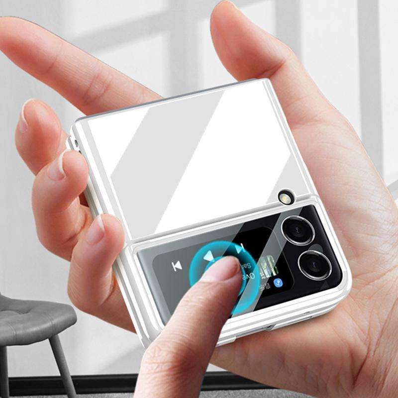 For Samsung Galaxy Z Flip3 5G GKK UV Porcelain Full Coverage Phone Flip Case(White)