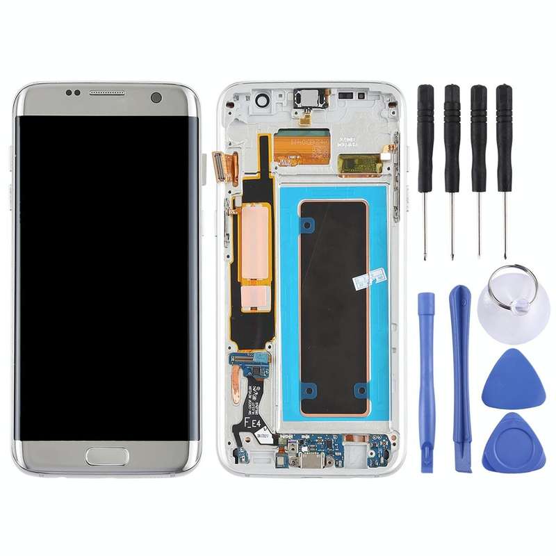 Original Super AMOLED Material LCD Screen and Digitizer Full Assembly(with Frame / Charging Port ...