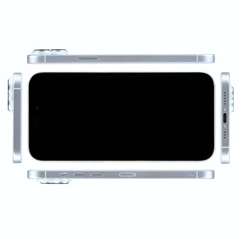 For iPhone 15 Black Screen Non-Working Fake Dummy Display Model (Blue)