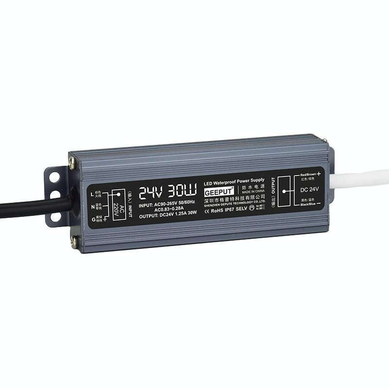 GEEPUT 220V To 24V LED Waterproof Power Supply Switch Transformer, Model: 1.25A 30W