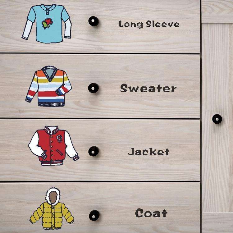 28x28cm Clothing Classification Logo Label Storage Box Cabinet Stickers(FG014)