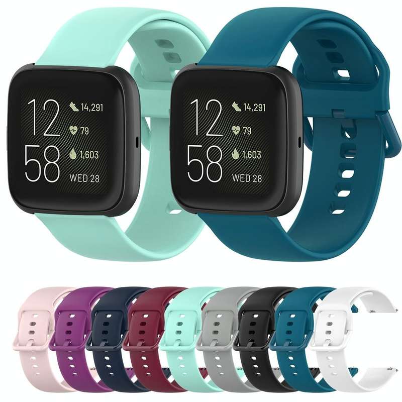 23mm Color Buckle Silicone Wrist Strap Watch Band for Fitbit Versa 2 / Versa / Versa Lite / Blaze...