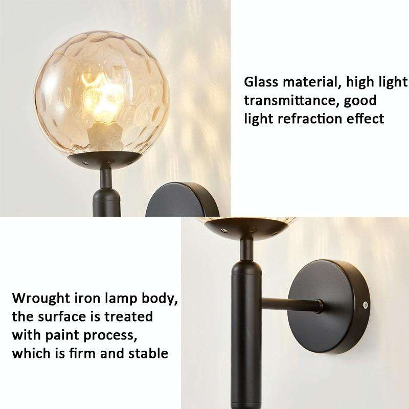 6102 Round Glass LED Wall Light Hotel Bedroom Bedside Living Room, Power source: 5W White Light(C...