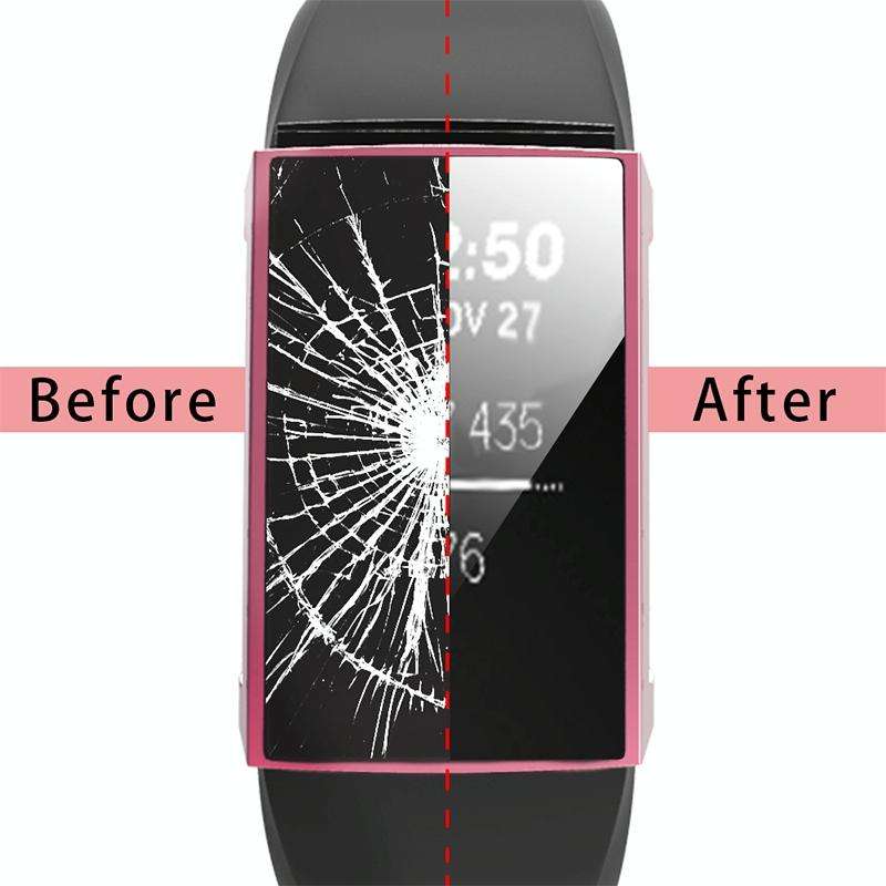For Fitbit Charge 3 / 4 Full Coverage Plating TPU Watch Case(Pink)